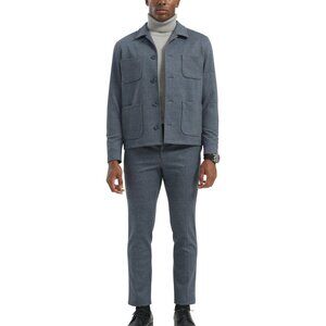 Slate Blue 2 Piece Men's Casual Slim Fit Suit